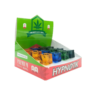 DISPLAY OF 12 COLORED CUBE BOWLS