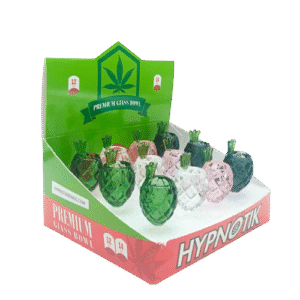DISPLAY OF 12 COLORED PINEAPPLE BOWLS