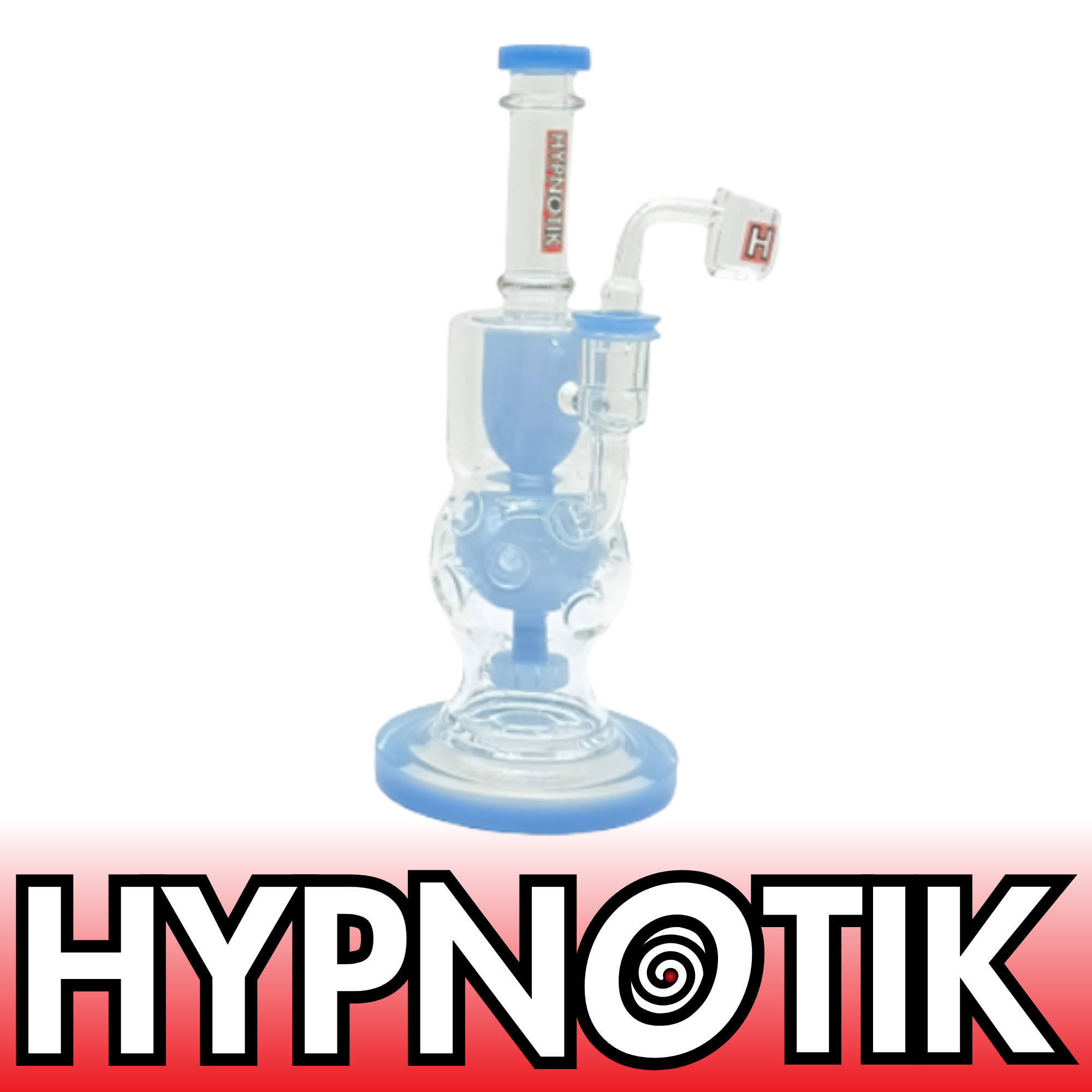 HYPNOTIK 10 INCH AETHER NEBULA FLOW RIG WITH BOWL AND QUARTZ BANGER, BLUE