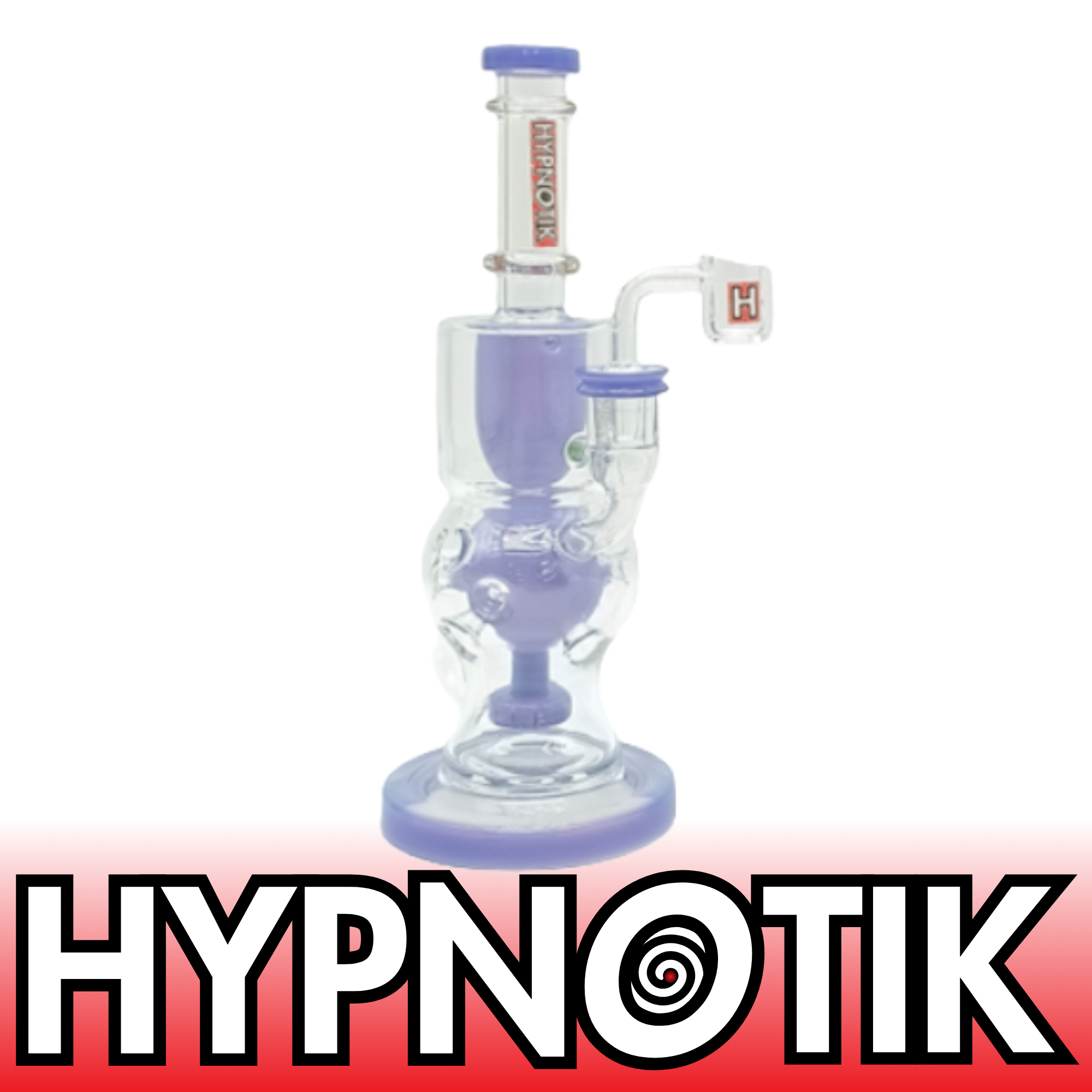HYPNOTIK 10 INCH AETHER NEBULA FLOW RIG WITH BOWL AND QUARTZ BANGER, PURPLE