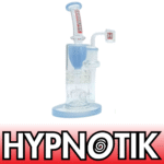 HYPNOTIK 10 INCH TRIGATRON RIG WITH BOWL AND QUARTZ BANGER, BLUE JADE