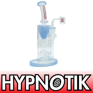 HYPNOTIK 10 INCH TRIGATRON RIG WITH BOWL AND QUARTZ BANGER, BLUE JADE