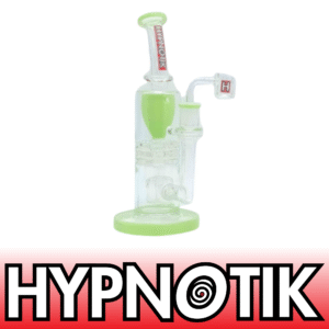 HYPNOTIK 10 INCH TRIGATRON RIG WITH BOWL AND QUARTZ BANGER, MILK GREEN