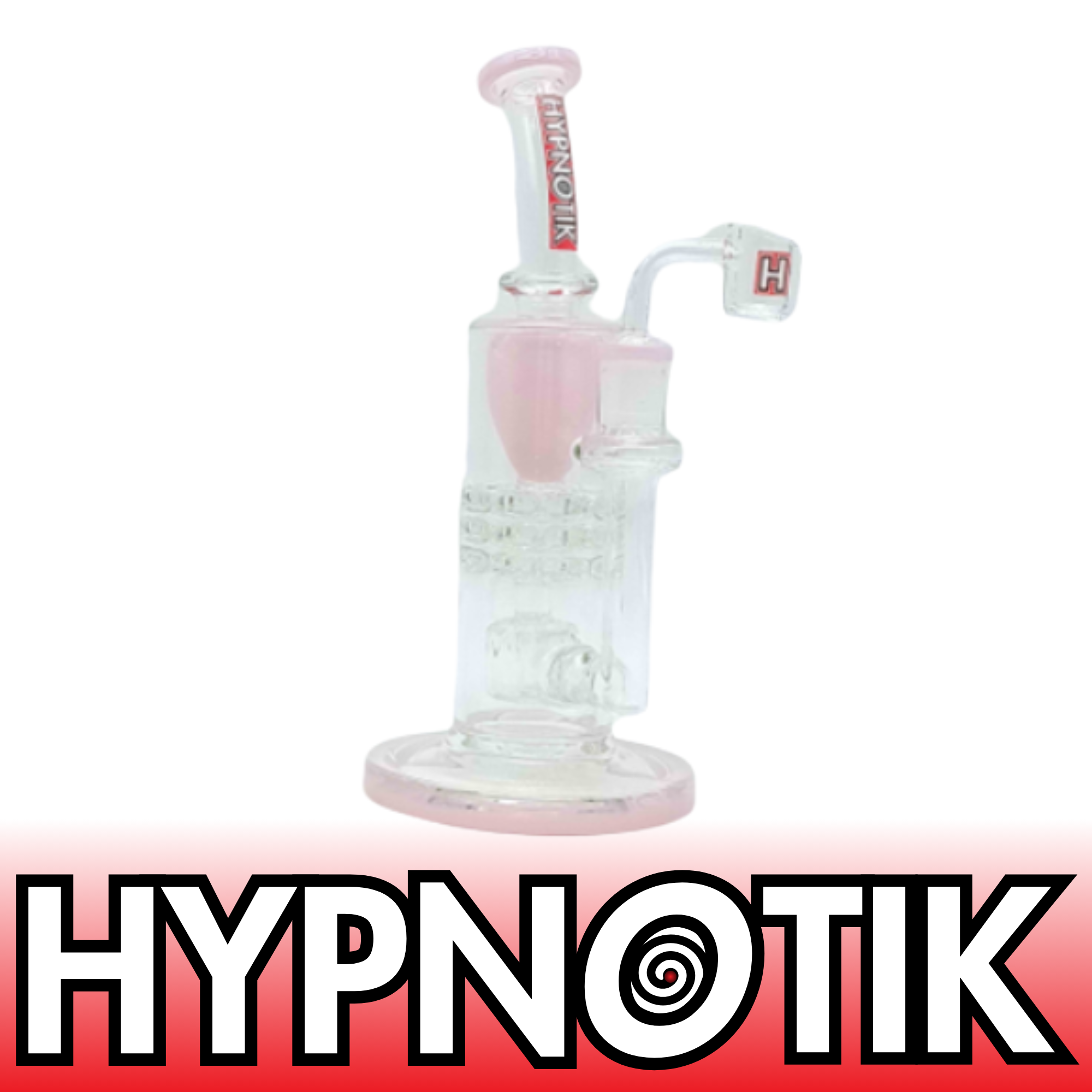 HYPNOTIK 10 INCH TRIGATRON RIG WITH BOWL AND QUARTZ BANGER, MILK PINK