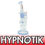 HYPNOTIK 12 INCH NEWBURRUE RIG WITH BOWL AND QUARTZ BANGER, BLUE JADE