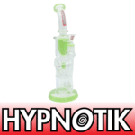 HYPNOTIK 12 INCH NEWBURRUE RIG WITH BOWL AND QUARTZ BANGER,  MILK GREEN
