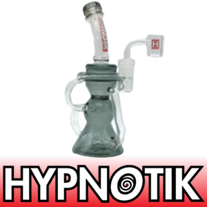 HYPNOTIK 8 INCH TEDDY TUBES SIPPY RIG WITH BOWL AND QUARTZ BANGER, SMOKE