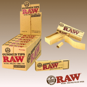 RAW CLASSIC PERFORATED GUMMED TIPS, 24 PACKS OF 33