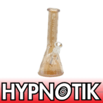 14 INCH 7MM HYPNOTIK ELECTROPLATED POT LEAF BONG, GOLD