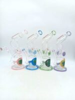 HYPNOTIK 12.5 INCH DOUBLE BARREL SPIRAL RIG WITH IN-LINE PERK. COMES WITH BOWL AND BANGER, MILK PURP - Image 2