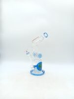 HYPNOTIK 12.5 INCH DOUBLE BARREL SPIRAL RIG WITH IN-LINE PERK. COMES WITH BOWL AND BANGER, BLUE - Image 2