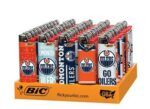 DISPLAY OF 50 BIC EDMONTON OILERS LIGHTERS