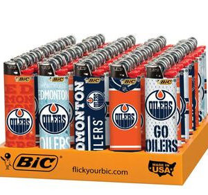 BIC EDMONTON OILERS LIGHTER - 50 PCS PER TRAY