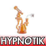 HYPNOTIK 7.5 INCH THORCALES ORB RIG WITH BOWL AND QUARTZ BANGER, BRIGHT WINE RED