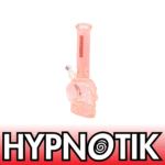 8 INCH HYPNOTIK SKULL BASE BONG, CANDY ORANGE