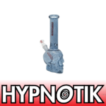 8 INCH HYPNOTIK SKULL BASE BONG, CANDY BLACK