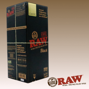 RAW BLACK 1-1/4 BULK CONES, BOX OF 900