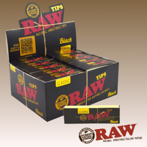 RAW BLACK TIPS, 50 PACKS PER BOX