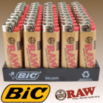 DISPLAY OF 50 BIC RAW CLASSIC LIGHTERS