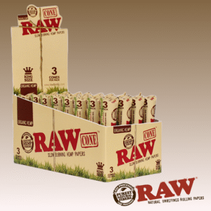 RAW ETHERNEAL KING SIZE PRE-ROLLED CONES, 32 PACKS OF 3 PER DISPLAY