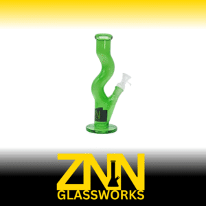 ZNN GLASSWORKS 10 INCH MARLEY CURVES BONG, GREEN