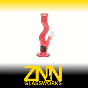 ZNN GLASSWORKS 10 INCH MARLEY CURVES BONG, RED