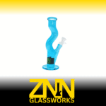 ZNN GLASSWORKS 10 INCH MARLEY CURVES BONG, BLUE