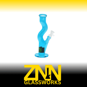 ZNN GLASSWORKS 10 INCH MARLEY CURVES BONG, BLUE