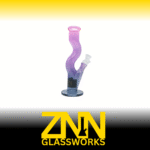 ZNN GLASSWORKS 10 INCH MARLEY CURVES BONG, MIDNIGHT MIST