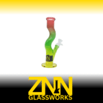ZNN GLASSWORKS 10 INCH MARLEY CURVES BONG, RASTA
