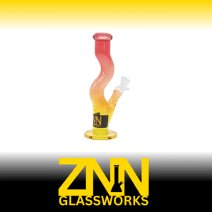 ZNN GLASSWORKS 10 INCH MARLEY CURVES BONG, PEACH KISS