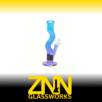 ZNN GLASSWORKS 10 INCH MARLEY CURVES BONG, SUMMER BLUEZZZ