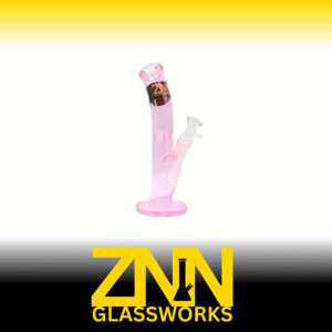 ZNN GLASSWORKS 10 INCH TOP CURVE BONG, PINK
