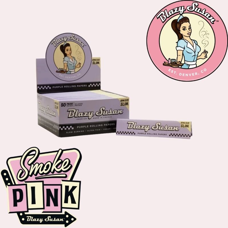 7 BLAZY SUSAN PURPLE KING SIZE PAPERS, 50 PACKS OF 50 PAPERS PER BOX - Image 1