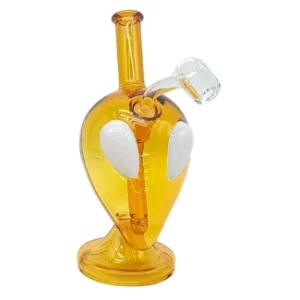 6.5 INCH 3-D ALIEN BONG WITH QUARTZ BANGER, GOLD