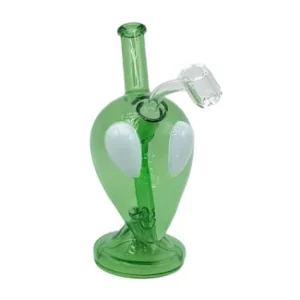 6.5 INCH 3-D ALIEN BONG WITH QUARTZ BANGER, GREEN