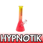 10 INCH HYPNOTIK BEAKER BONG, SUNSET YELLOW ORANGE RED