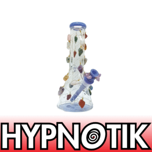 12 INCH 9 MM CUSTOM CRYSTAL HAND WIRE-WRAPPED PURPLE BONG; EACH PIECE IS UNIQUE!