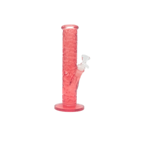 TEXTURED SERIES" 10 INCH SNARLY SNAKE SKIN STRAIGHT TUBE BONG, RED