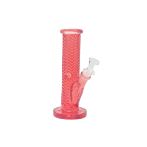 TEXTURED SERIES" 8.5 INCH WAVE AFTER WAVE STRAIGHT TUBE BONG, RED