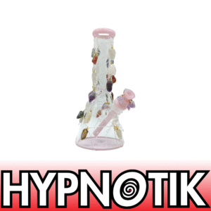 12 INCH 9 MM CUSTOM CRYSTAL HAND WIRE-WRAPPED PINK BONG; EACH PIECE IS UNIQUE!