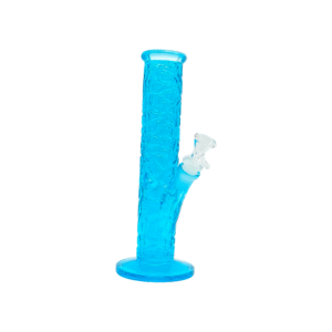 TEXTURED SERIES" 10 INCH SNARLY SNAKE SKIN STRAIGHT TUBE BONG, BLUE