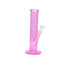TEXTURED SERIES" 10 INCH SNARLY SNAKE SKIN STRAIGHT TUBE BONG, PINK