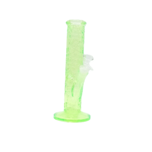 TEXTURED SERIES" 10 INCH SNARLY SNAKE SKIN STRAIGHT TUBE BONG, GREEN