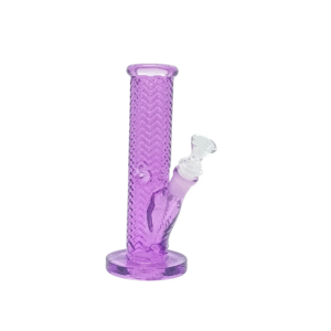 "TEXTURED SERIES" 8.5 INCH WAVE AFTER WAVE STRAIGHT TUBE BONG, PURPLE