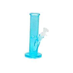 TEXTURED SERIES" 8.5 INCH WAVE AFTER WAVE STRAIGHT TUBE BONG, BLUE