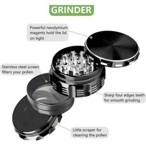 63 MM 4 PART GRINDER WITH ONLY 1 SCREW OFF TOP, KEEF TRAY IS HIDDEN UNDERNEATH