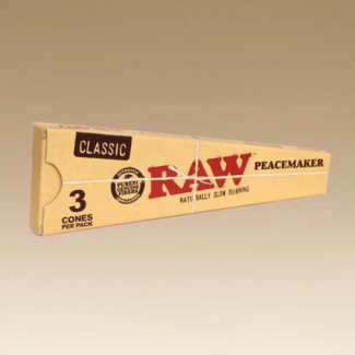 RAW CLASSIC PEACEMAKER CONES, 16 PACKS OF 3 CONES PER DISPLAY