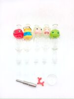GLASS NECTOR COLLECTOR, GLASS CONTAINER, AND 2 TIPS (GLASS AND METAL), RED SPIDERMAN