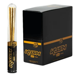DISPLAY OF 8 KUSH 24K GOLD CONE IN SINGLE TUBES